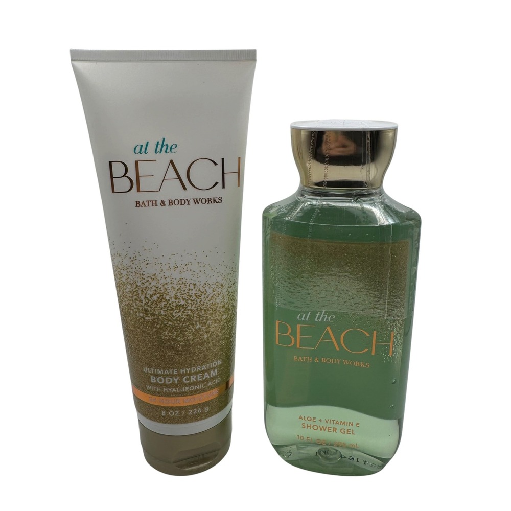 Bath & Body Works At The Beach Body Cream Shower Gel Set 8oz 10oz